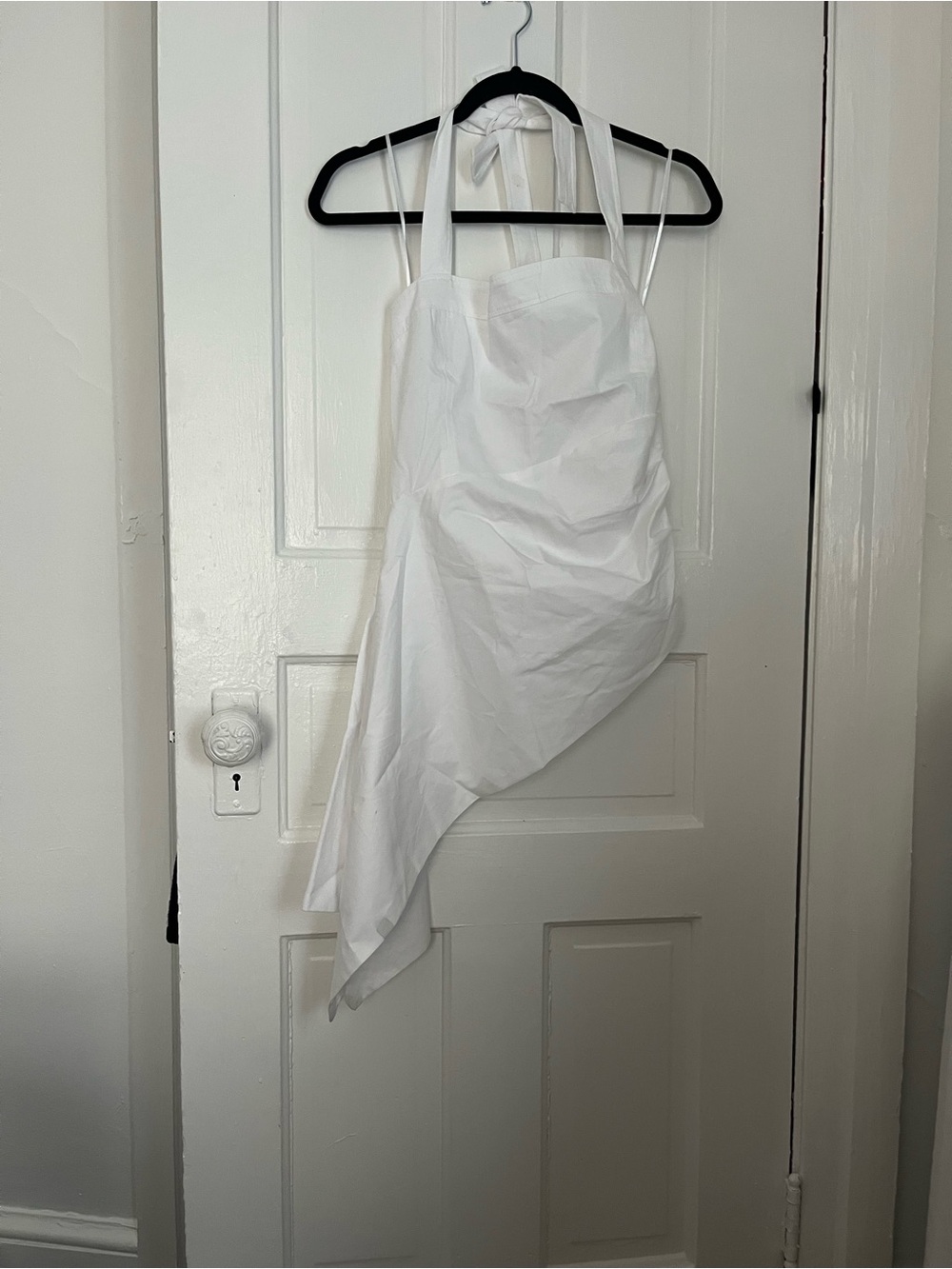 Zara White Asymmetric Halter Top